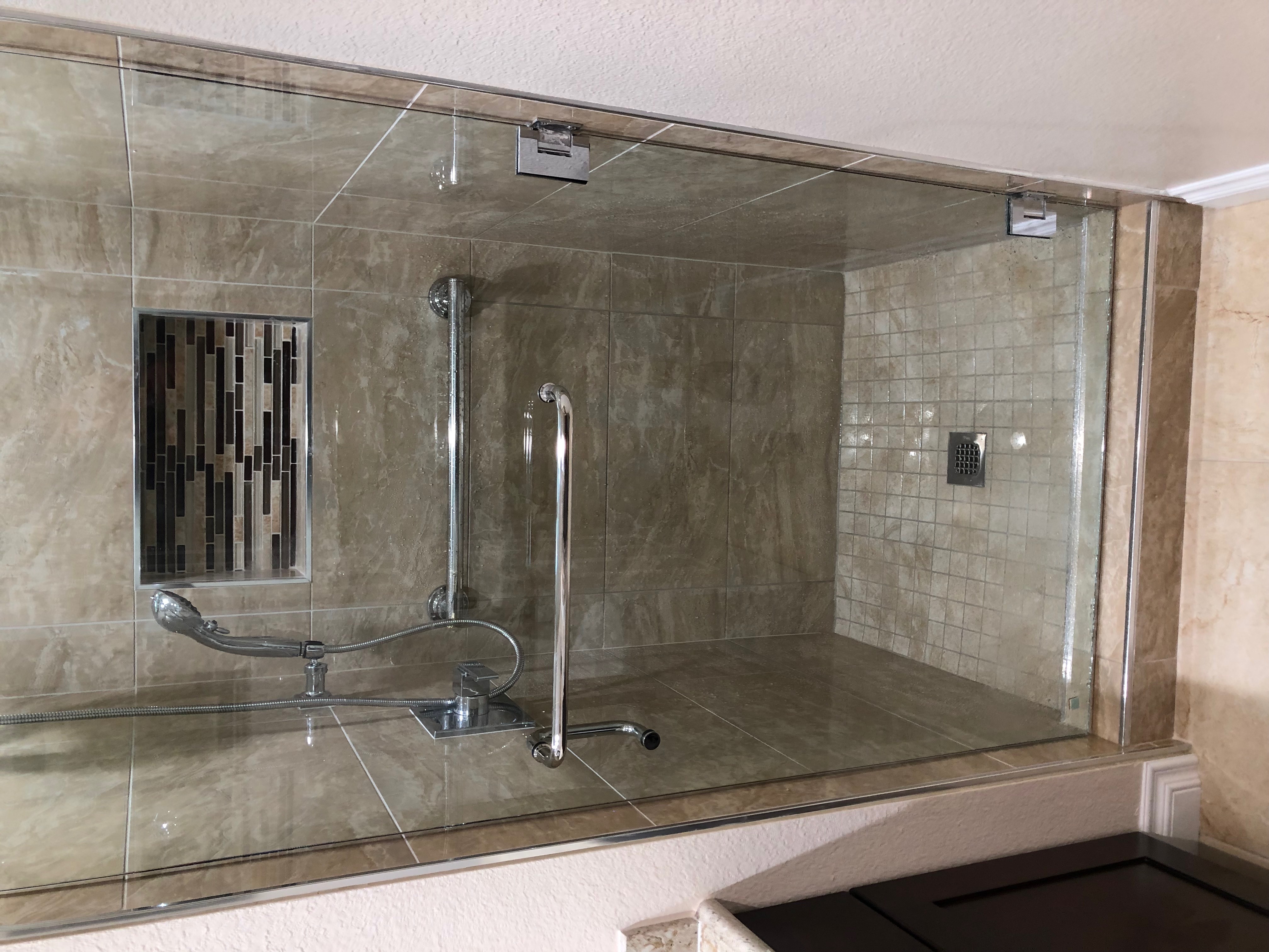Custom tiled walk-in shower